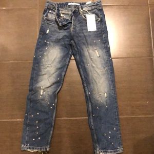 Zara brand new jeans with studded stars